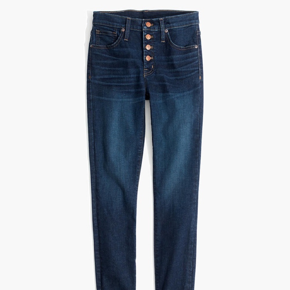Madewell MidRise Button-Front Skinny Jeans 28 Tall